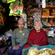 Nhuchhe Bahadur Amatya, 76, a retired accountant at the Nepal Electricity Authority with his wife Raywoti Devi Amatya, 74, inside their shop in Lalitpur.